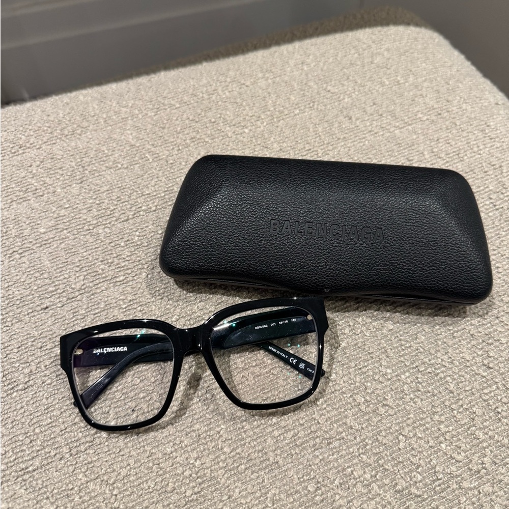 Balenciaga Black Frame Glasses with Case